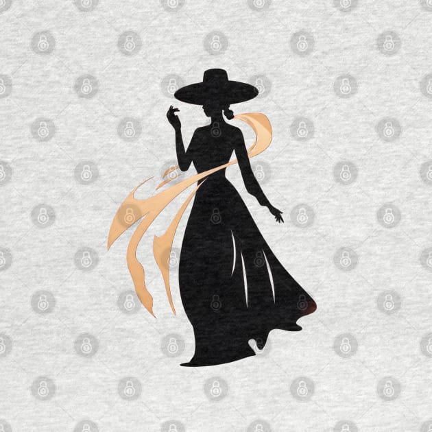 Elegance in Silhouette: The Lady In Black by TooplesArt